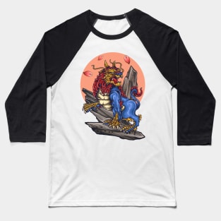 Japanese Lion Art Baseball T-Shirt